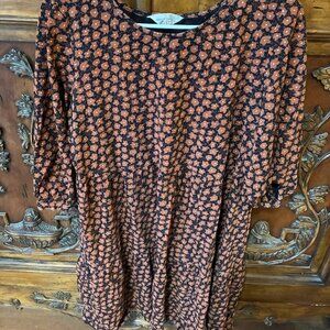 Seasalt Cornwall Women's Organic Cotton Floral Tiered Dress UK Size 14 US 10.